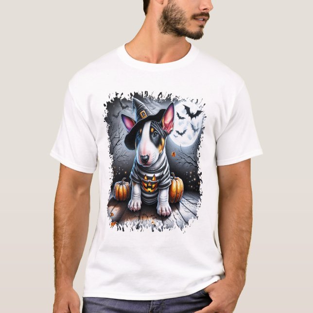 Bull Terrier Dog Halloween T-Shirt (Front)
