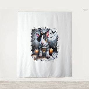 Bull Terrier Dog Halloween Tapestry