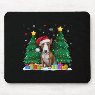 Bull Terrier Dog Lovers Santa Hat Ugly Christmas S Mouse Pad