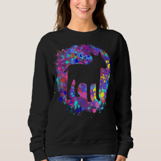 Bull Terrier Dog Pink Watercolor Splatter Art Love Sweatshirt