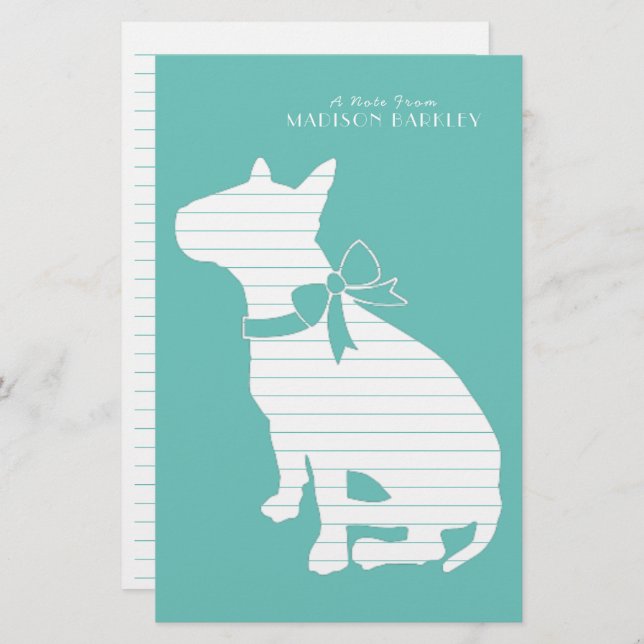 Bull Terrier Dog Puppy Stationery (Front/Back)