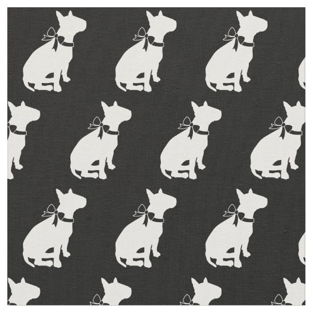 Bull Terrier Dog Silhouette Pet Fabric (Close Up)
