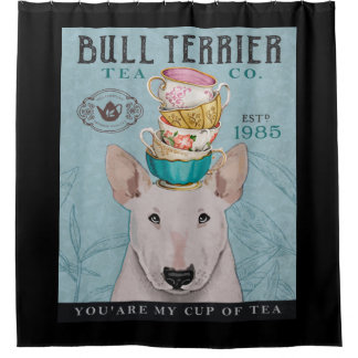 Bull Terrier Dog Tea Shower Curtain