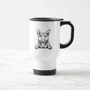 bull terrier dog travel mug