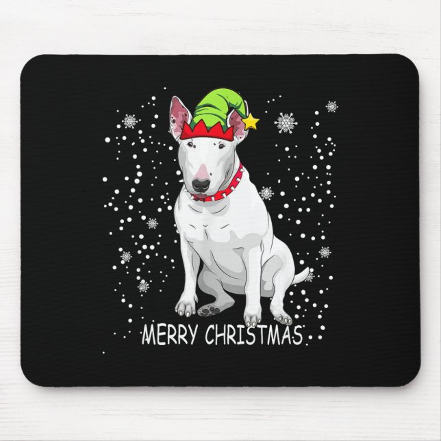 Bull Terrier Dog Tree Christmas Sweater Xmas Dogs  Mouse Pad (Front)
