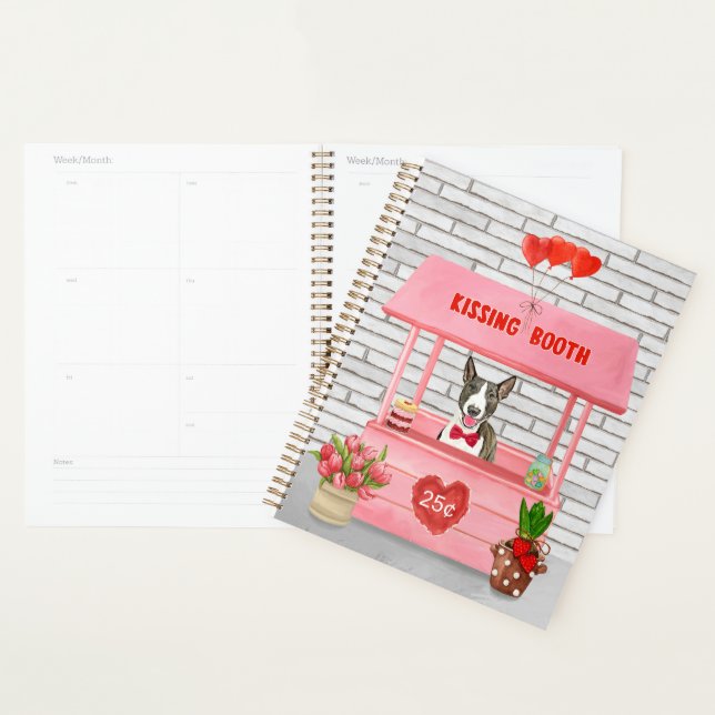 Bull Terrier Dog Valentine's Day Kissing Booth Planner (Display)