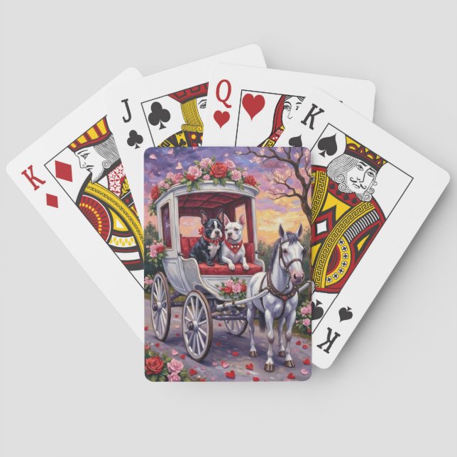 Bull Terrier Dog Valentine's Day Playing Cards (Back)