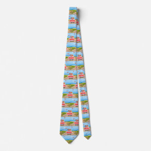 Bull Terrier Dog Valentine's Day Truck Hearts Tie
