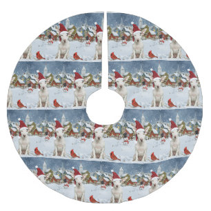Bull Terrier Dog Winter Wonderland Christmas Joy Brushed Polyester Tree Skirt