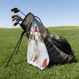 Bull Terrier Dog Winter Wonderland Christmas Joy Golf Towel