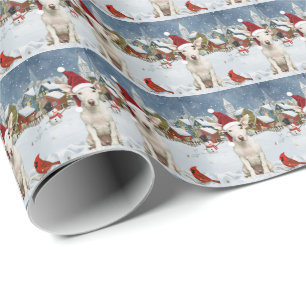 Bull Terrier Dog Winter Wonderland Christmas Joy Wrapping Paper