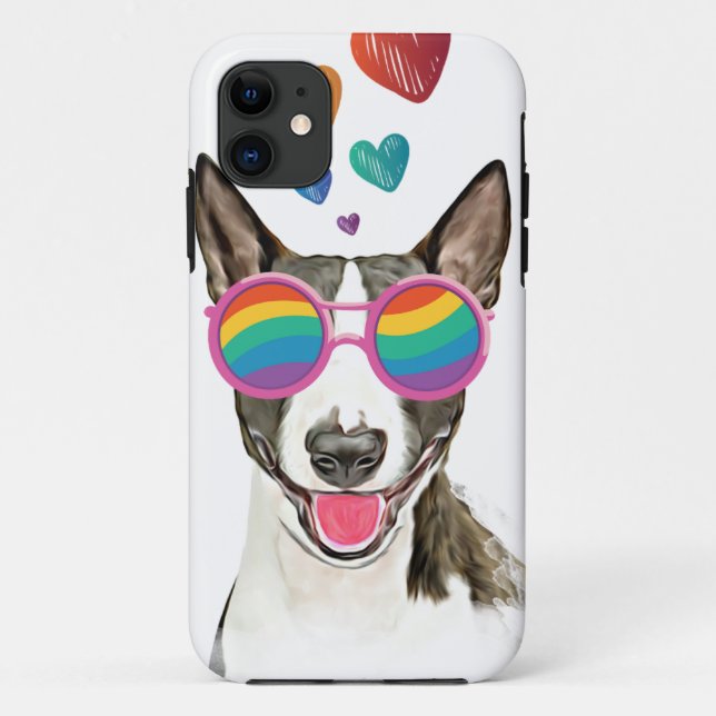 Bull Terrier Dog with Hearts Valentine's Day  Case-Mate iPhone Case (Back)