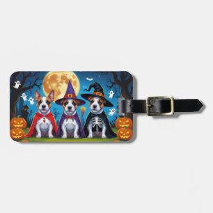 Bull Terrier Dogs Pumpkin Halloween Funny Luggage Tag