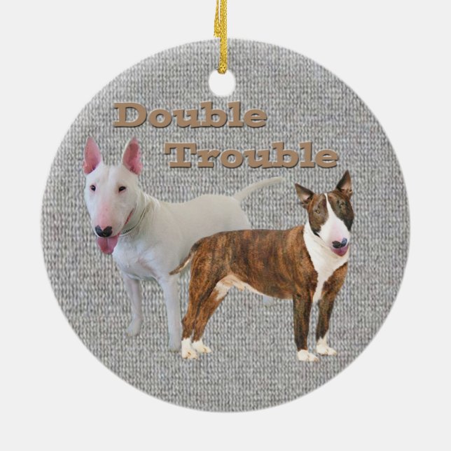 Bull Terrier Double Trouble Ornament (Back)