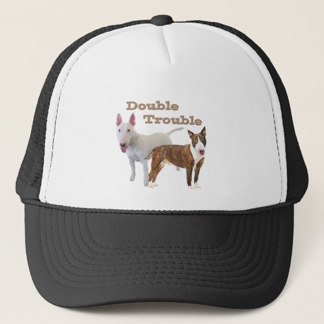 Bull Terrier Double Trouble Trucker Hat (Front)