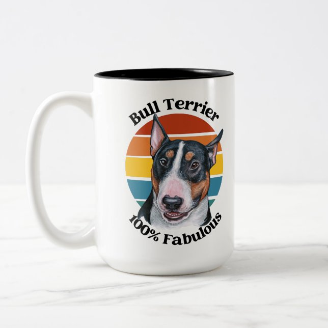 Bull Terrier funny quote Two-Tone Coffee Mug (Left)
