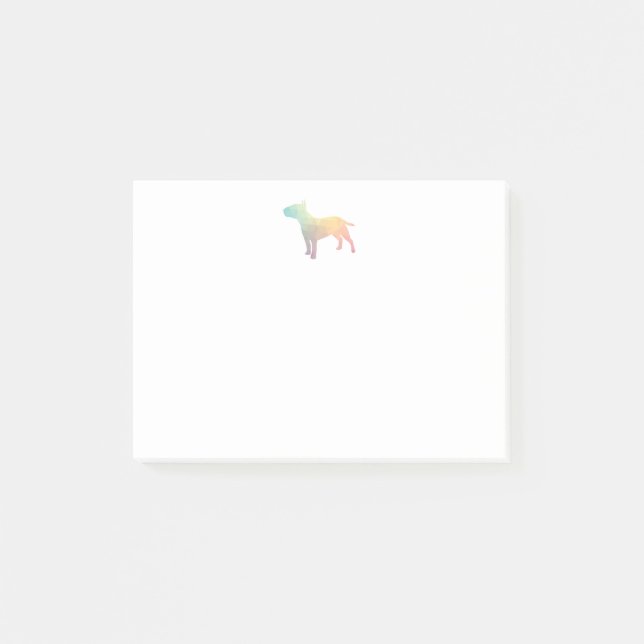 Bull Terrier Geometric Pattern Silhouette Pastel Post-it Notes (Front)