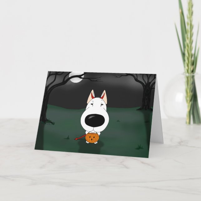 Bull Terrier Halloween Card (Front)