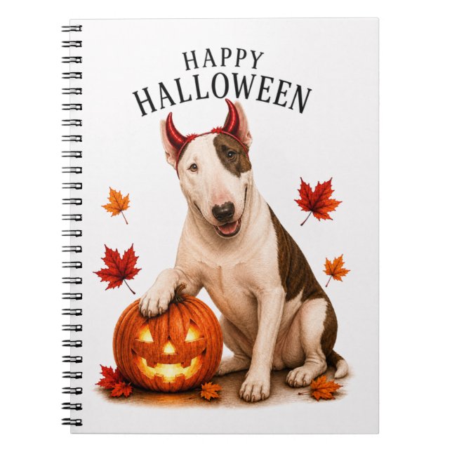 Bull Terrier Halloween Devil Dog Notebook (Front)
