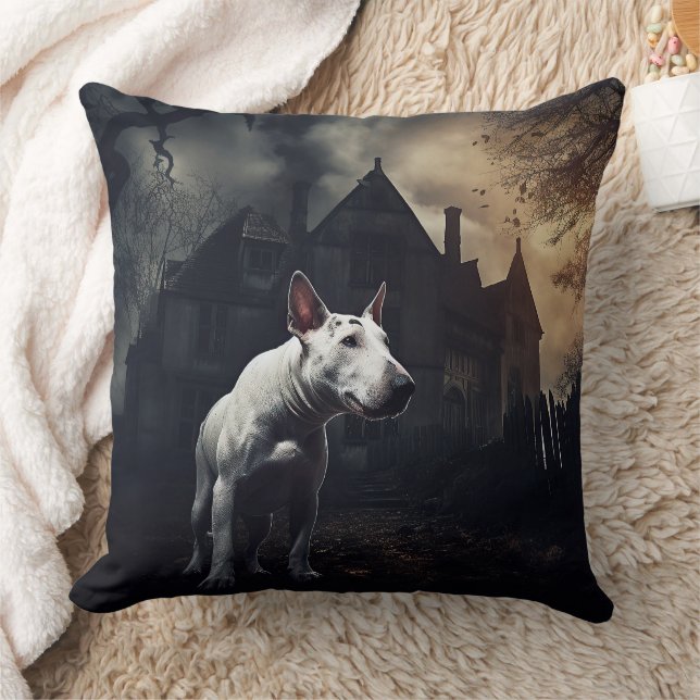 Bull Terrier Halloween Scary Cushion (Blanket)