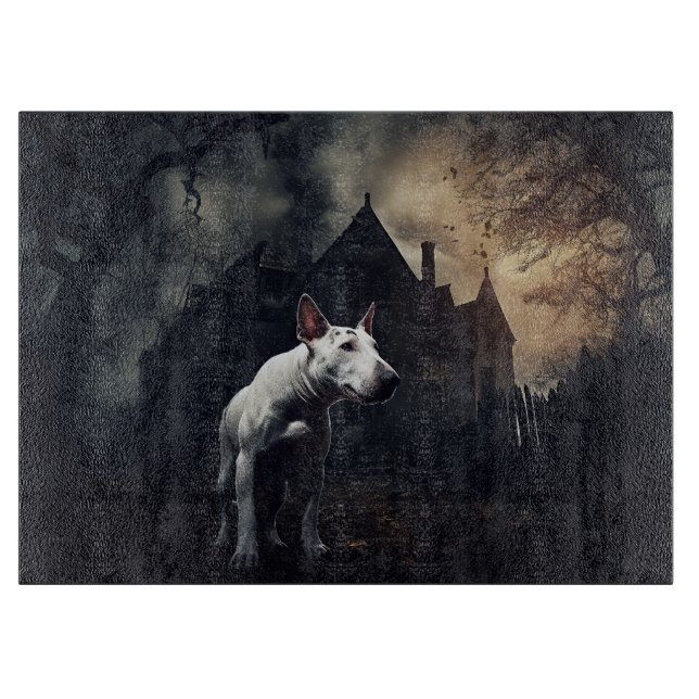 Bull Terrier Halloween Scary Cutting Board (Front)