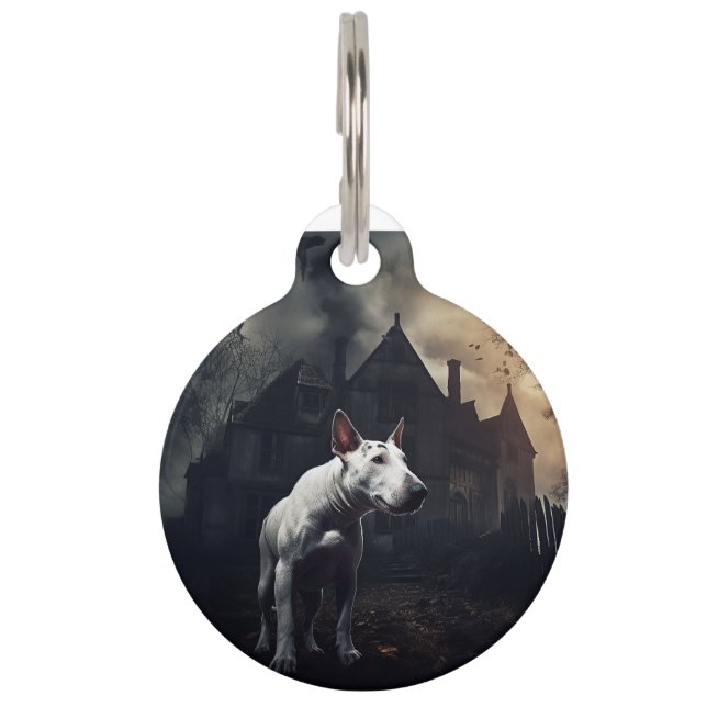 Bull Terrier Halloween Scary Pet Tag (Front)