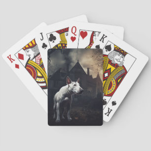 Bull Terrier Halloween Scary Playing Cards