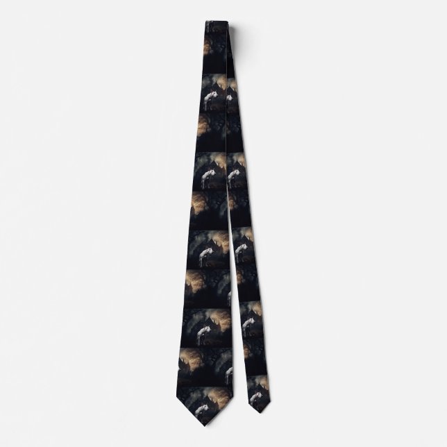 Bull Terrier Halloween Scary Tie (Front)
