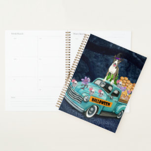 Bull Terrier Halloween Truck Scary Night Planner