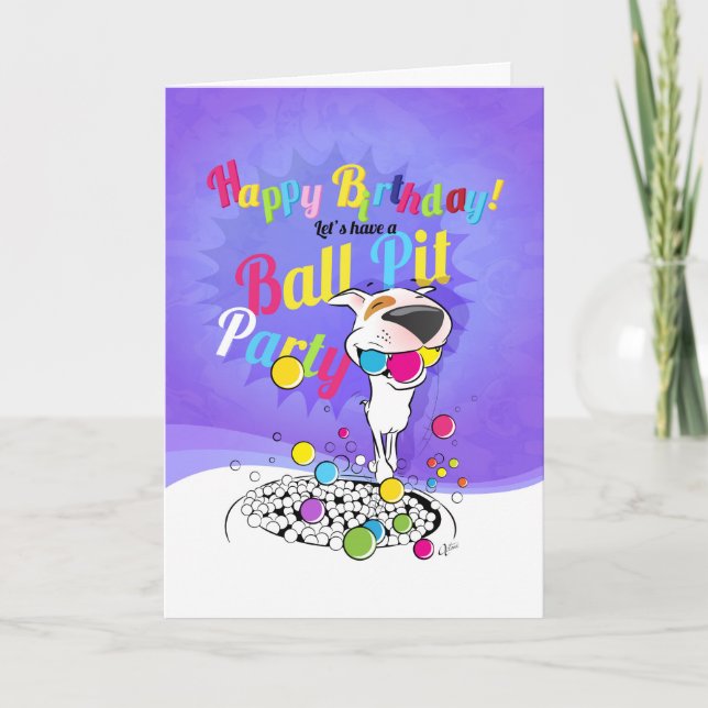 Bull Terrier Happy Birthday Greeting Card (Front)