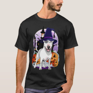 Bull Terrier Happy Halloween Witch Dog Pumpkin Spo T-Shirt
