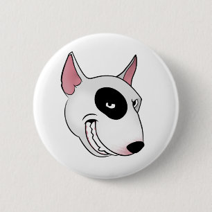 bull terrier head 6 cm round badge