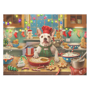 Bull Terrier Holiday Baking: Festive Christmas Tablecloth