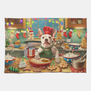Bull Terrier Holiday Baking: Festive Christmas Tea Towel