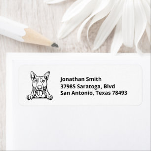 BULL TERRIER Image on Return Address Return Address Label