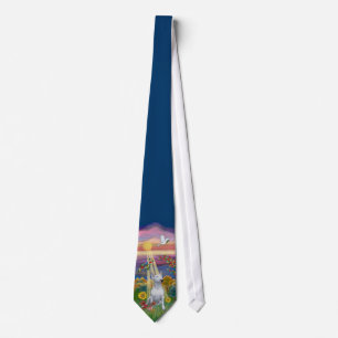 Bull Terrier in Autumn Sun (by JBF) Tie
