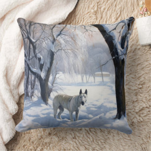 Bull Terrier Let It Snow Christmas  Cushion