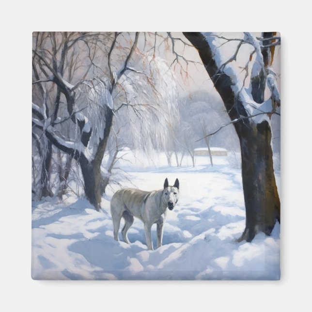 Bull Terrier Let It Snow Christmas  Magnet (Front)