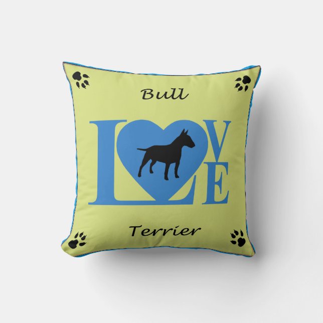 Bull Terrier LOVE Pillow (Front)
