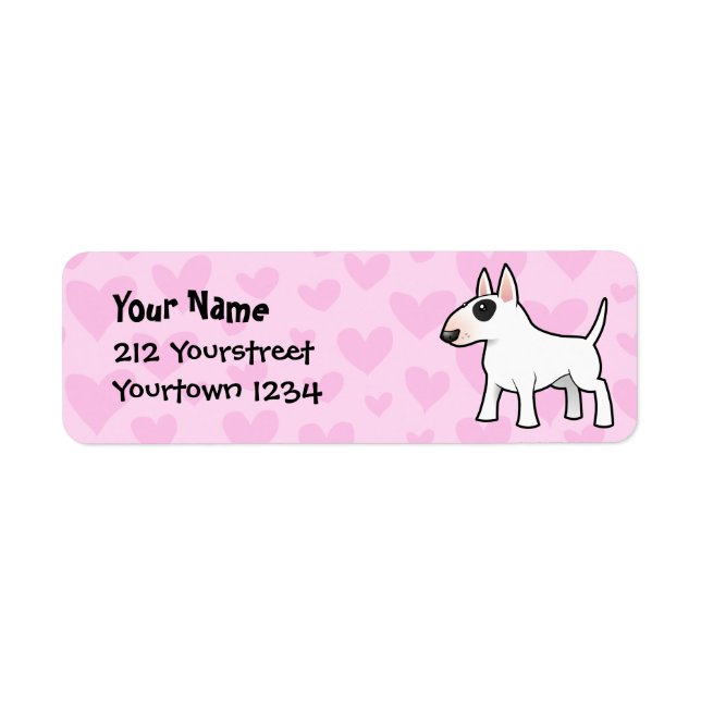 Bull Terrier Love Return Address Label (Front)
