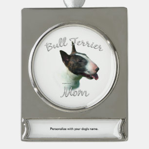 Bull Terrier Mum 2 Silver Plated Banner Ornament