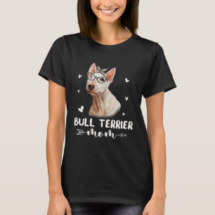 Bull Terrier Mum Leopard Print Dog  Mother Day T-Shirt