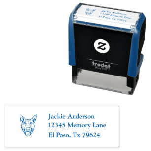BULL TERRIER   Name and Return Address Self-inking Stamp