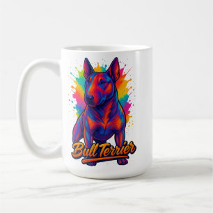 Bull Terrier Neon Pop Art – Vibrant Colorful Dog Coffee Mug