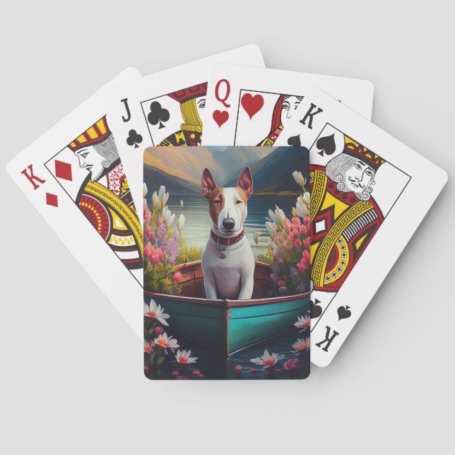 Bull Terrier on a Paddle: A Scenic Adventure Playing Cards (Back)