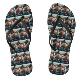 Bull Terrier on a Paddle: A Scenic Adventure Thongs