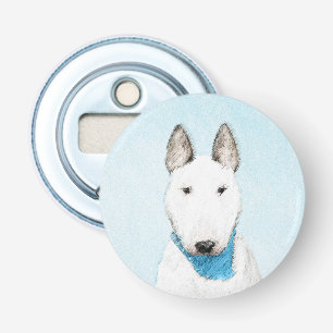 Bull Terrier Painting - Cute Original Dog Art Bottle Opener