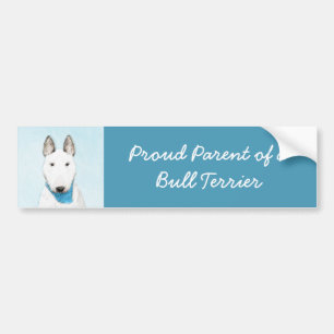 Bull Terrier Painting - Cute Original Dog Art Bumper Sticker