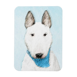 Bull Terrier Painting - Cute Original Dog Art Magnet