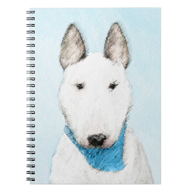 Bull Terrier Painting - Cute Original Dog Art Notebook (Front)